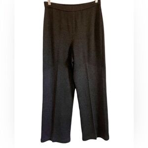 St. John Santana knit ribbed heavy weight elastic waist wide leg pants Gray